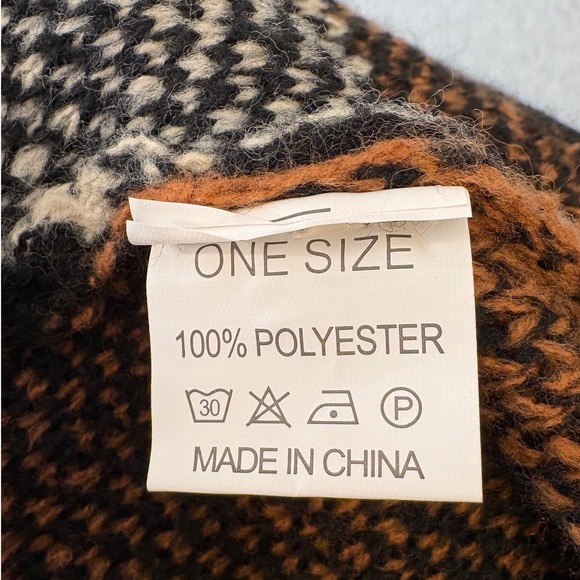 Mixed Geometric Knit Shawl Collar Cardigan Sweater - Picture 3 of 3